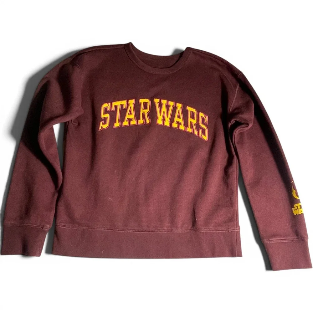 Gap Star Wars Kids XL 12 Maroon Crewneck Sweatshirt Jedi Order Graphic Pullover